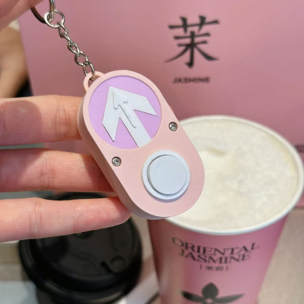 Pedestrain Push Button Key Chain Cherry Blossom Edition | 3D Printed