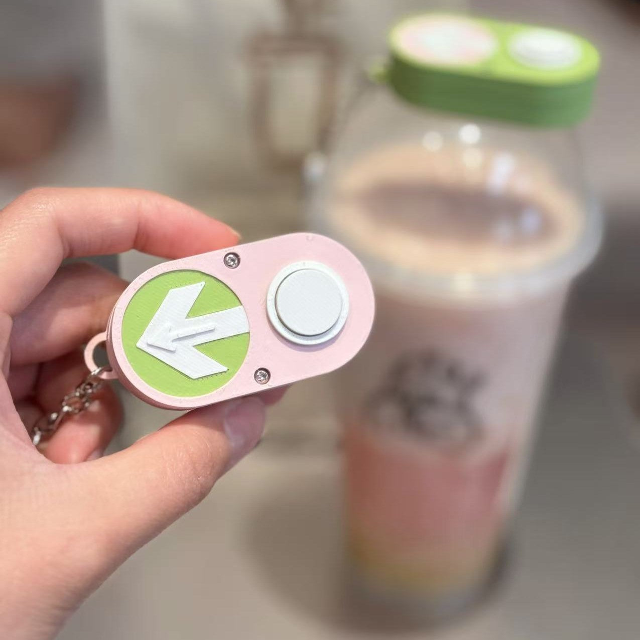 Pedestrian Button Strawberry Matcha Edition | 3D Printed