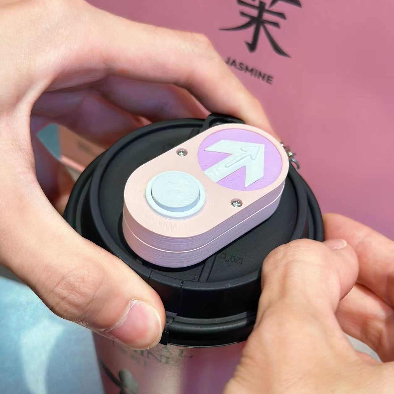 Pedestrain Push Button Key Chain Cherry Blossom Edition | 3D Printed
