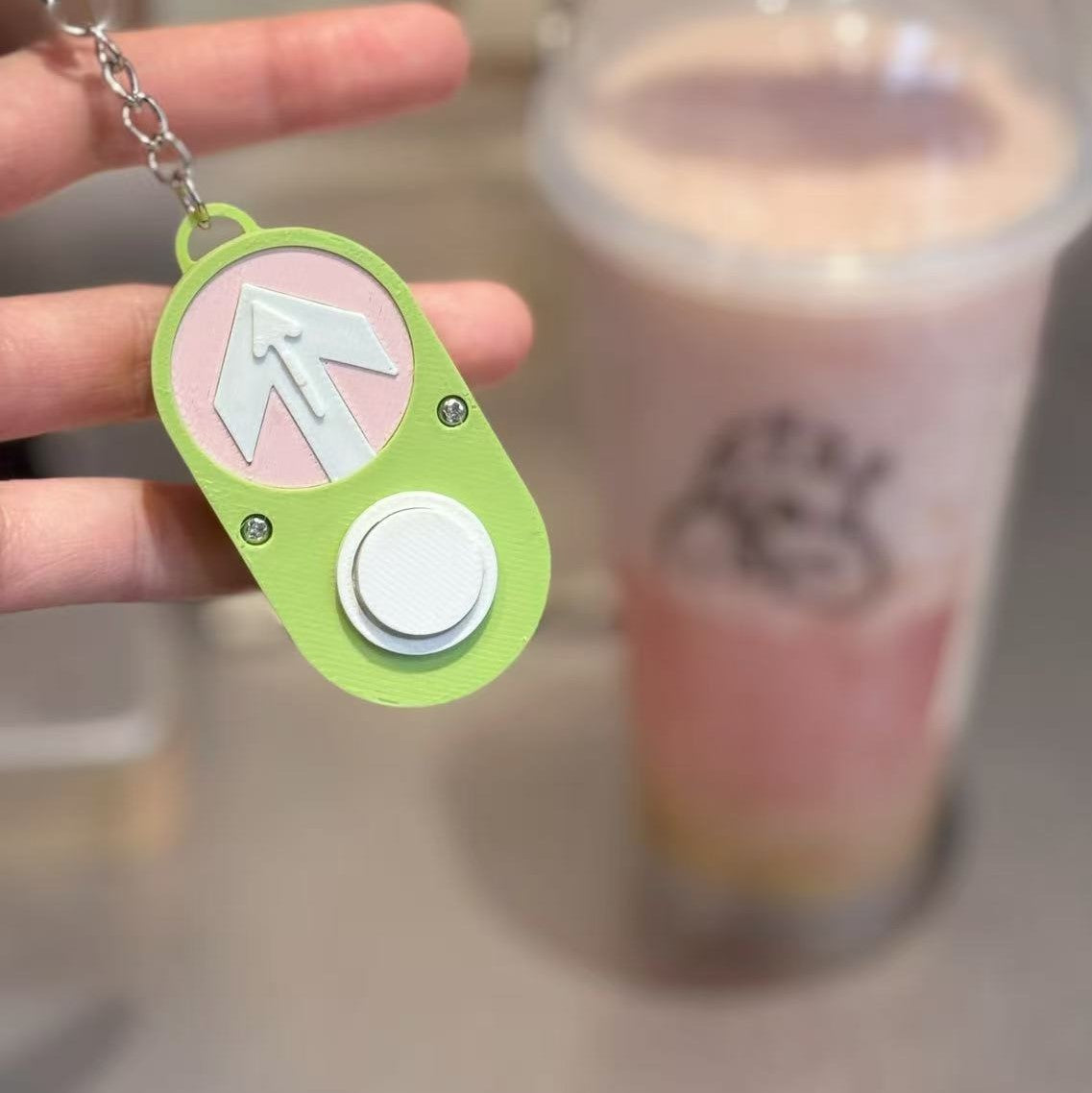 Pedestrian Button Strawberry Matcha Edition | 3D Printed