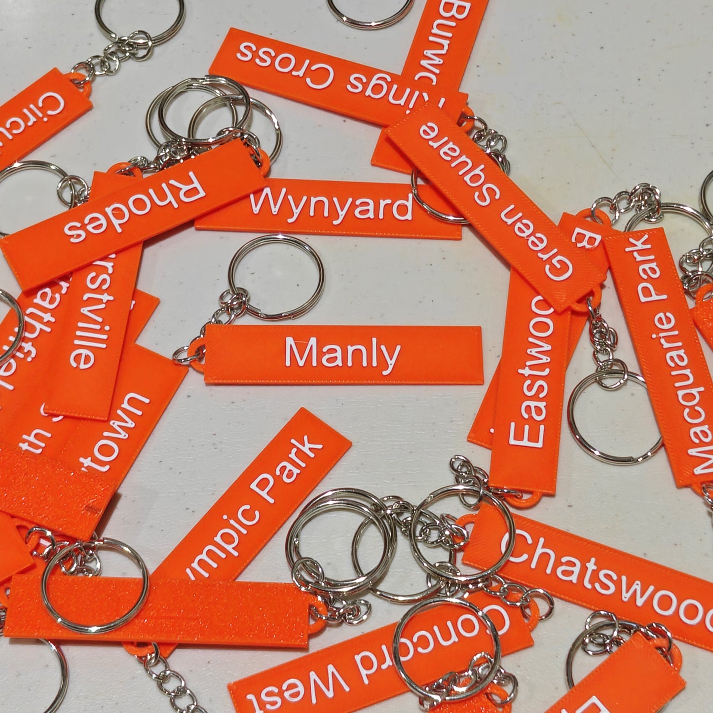 Sydney Train & Light Rail& Metro Station Key Chains | 3D Printed
