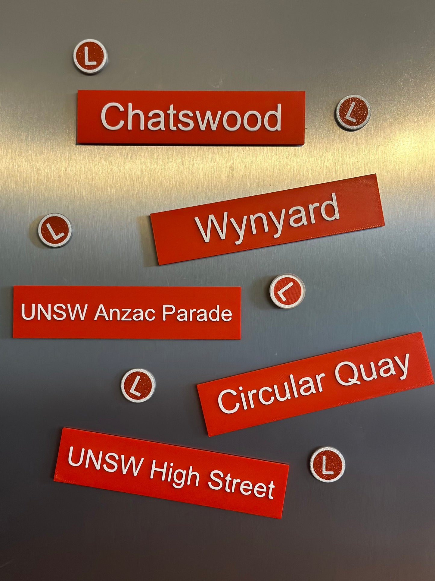 Sydney Light Rail Station Sign Fridge Magnets | 3D Printed