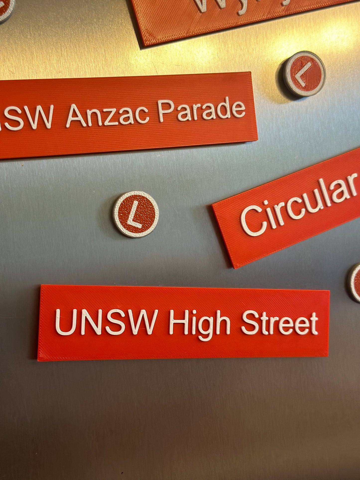 Sydney Light Rail Station Sign Fridge Magnets | 3D Printed