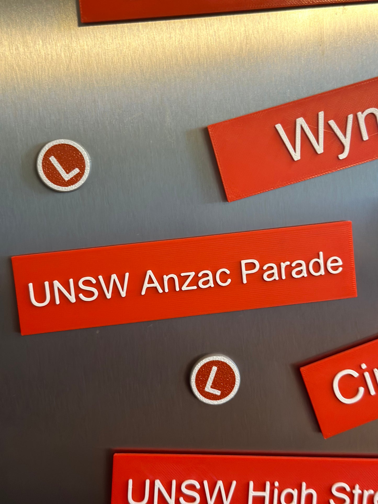 Sydney Light Rail Station Sign Fridge Magnets | 3D Printed