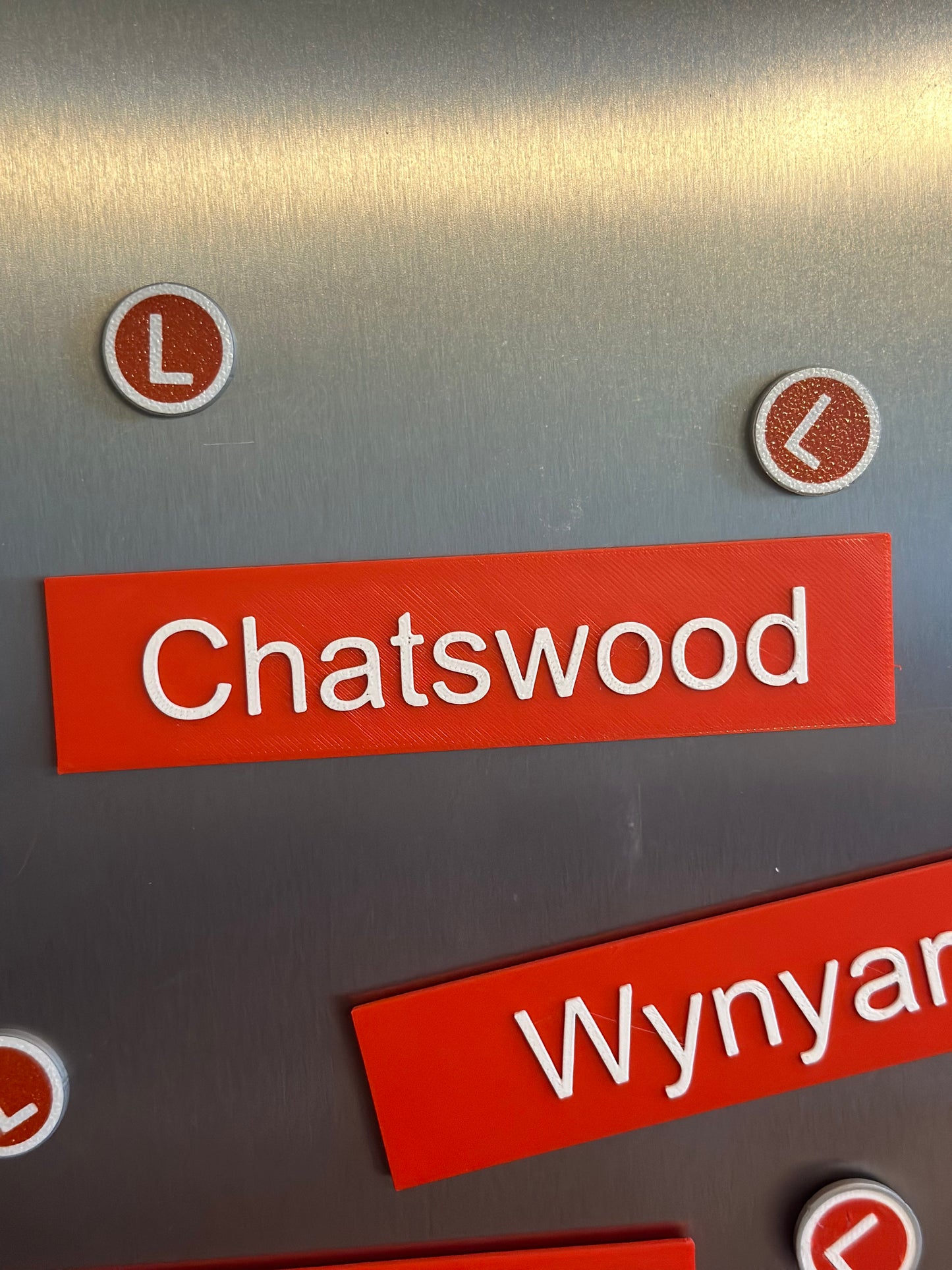 Sydney Light Rail Station Sign Fridge Magnets | 3D Printed