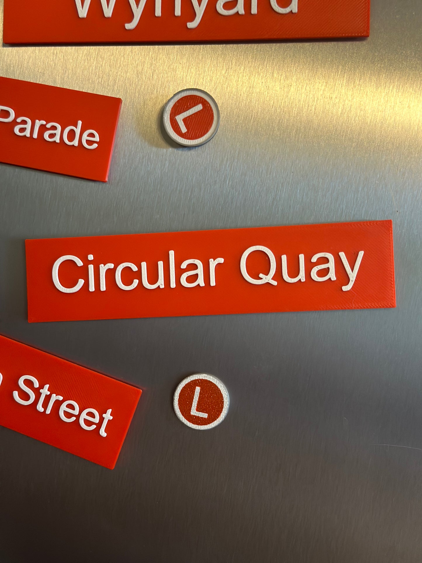 Sydney Light Rail Station Sign Fridge Magnets | 3D Printed