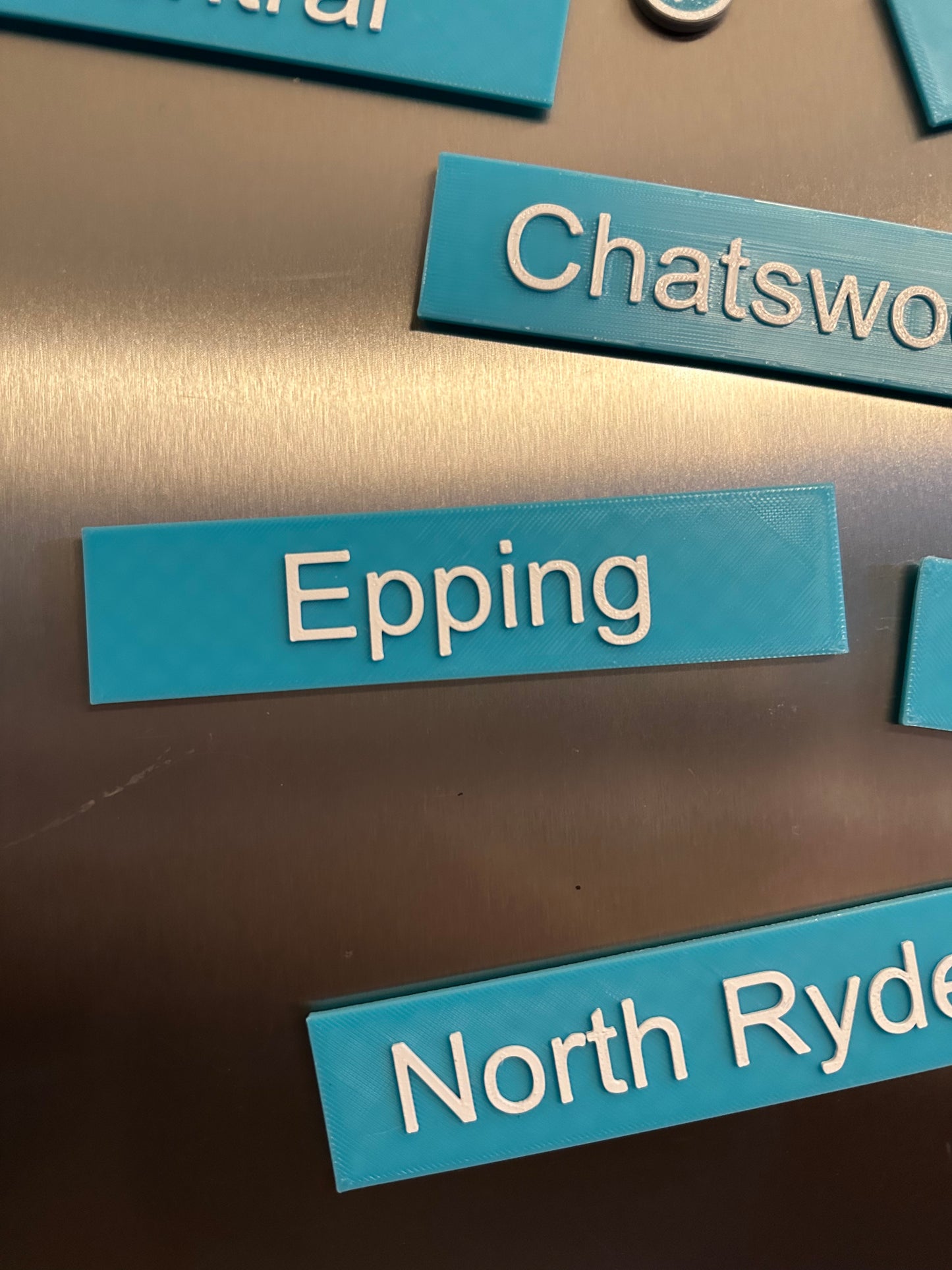 Sydney Metro Station Sign Fridge Magnets | 3D Printed