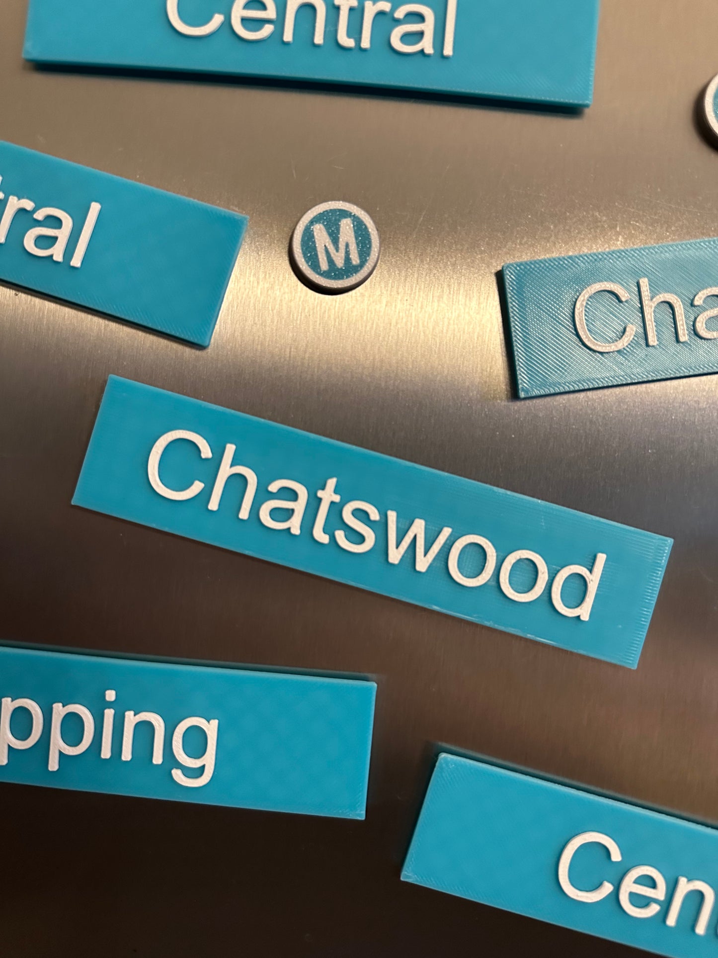 Sydney Metro Station Sign Fridge Magnets | 3D Printed