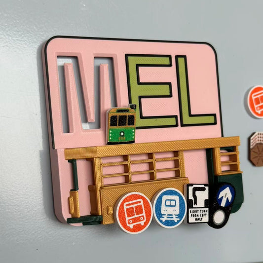 Slidable Melbourn Theme Fridge Magnet | 3D Printed