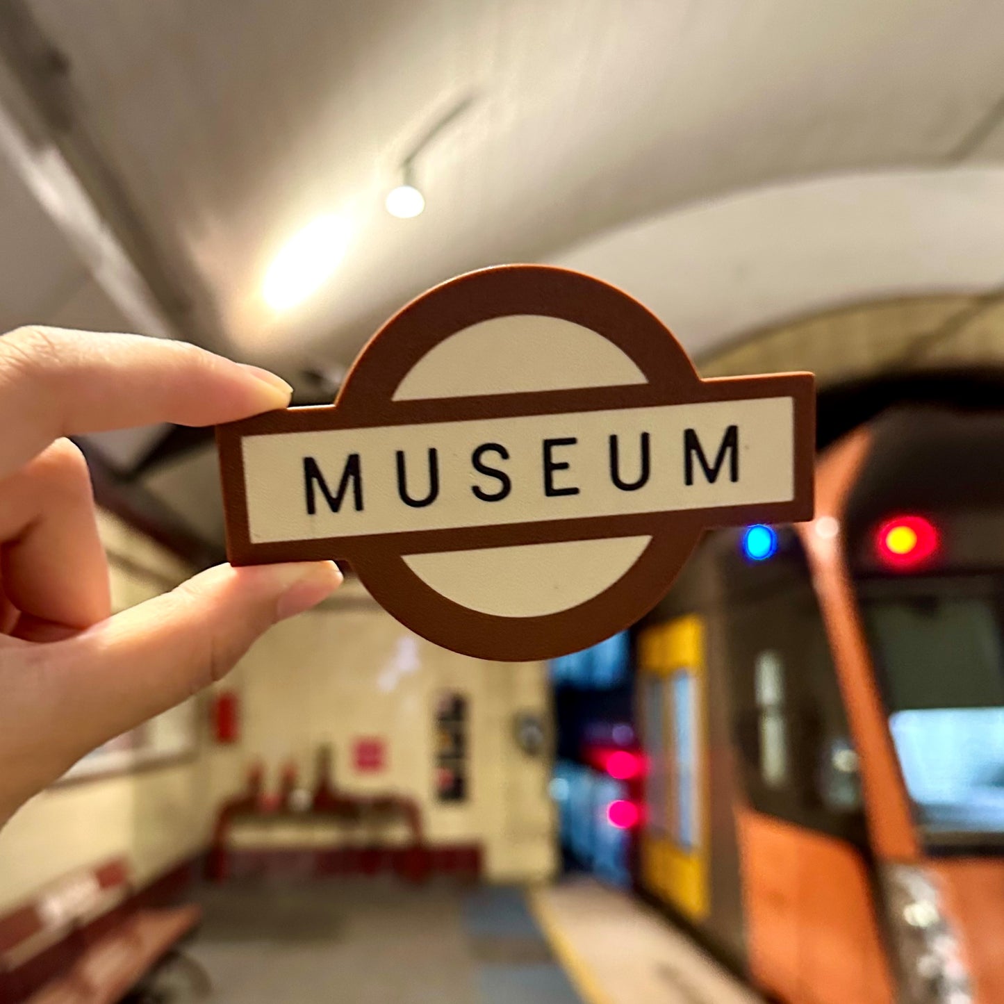 Museum Station Sign Fridge Magnet | 3D Printed Vintage Underground Style