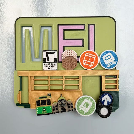 Slidable Melbourn Theme Fridge Magnet | 3D Printed