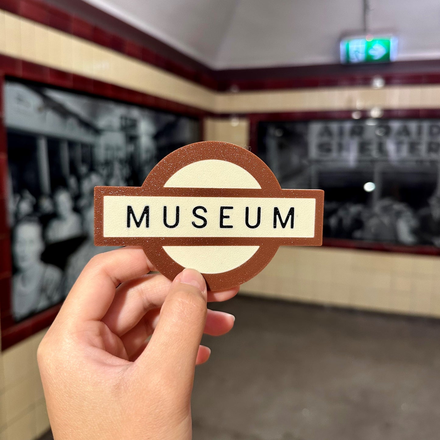 Museum Station Sign Fridge Magnet | 3D Printed Vintage Underground Style