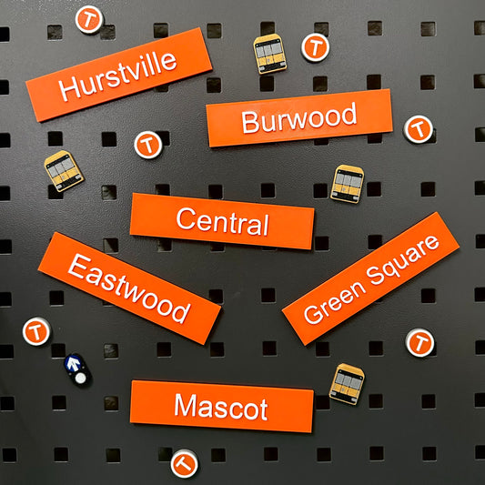 Sydney Train Station Sign Fridge Magnets | 3D Printed
