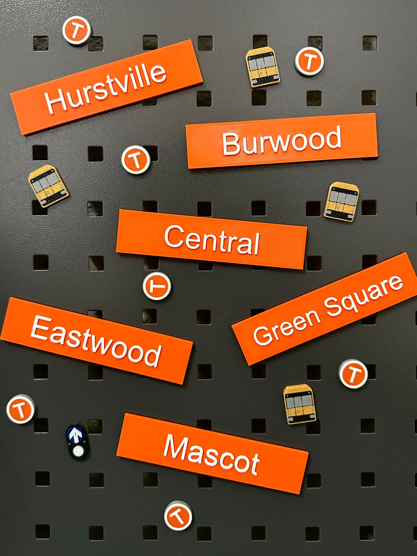 Sydney Train Station Sign Fridge Magnets | 3D Printed