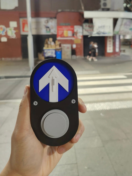 Australian Pedestrian Button – 12cm Desktop Display Edition