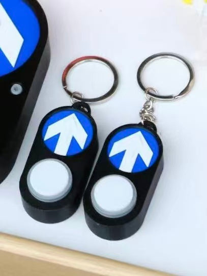 Pedestrain Push Button Key Chain Real Sound Edition | 3D Printed