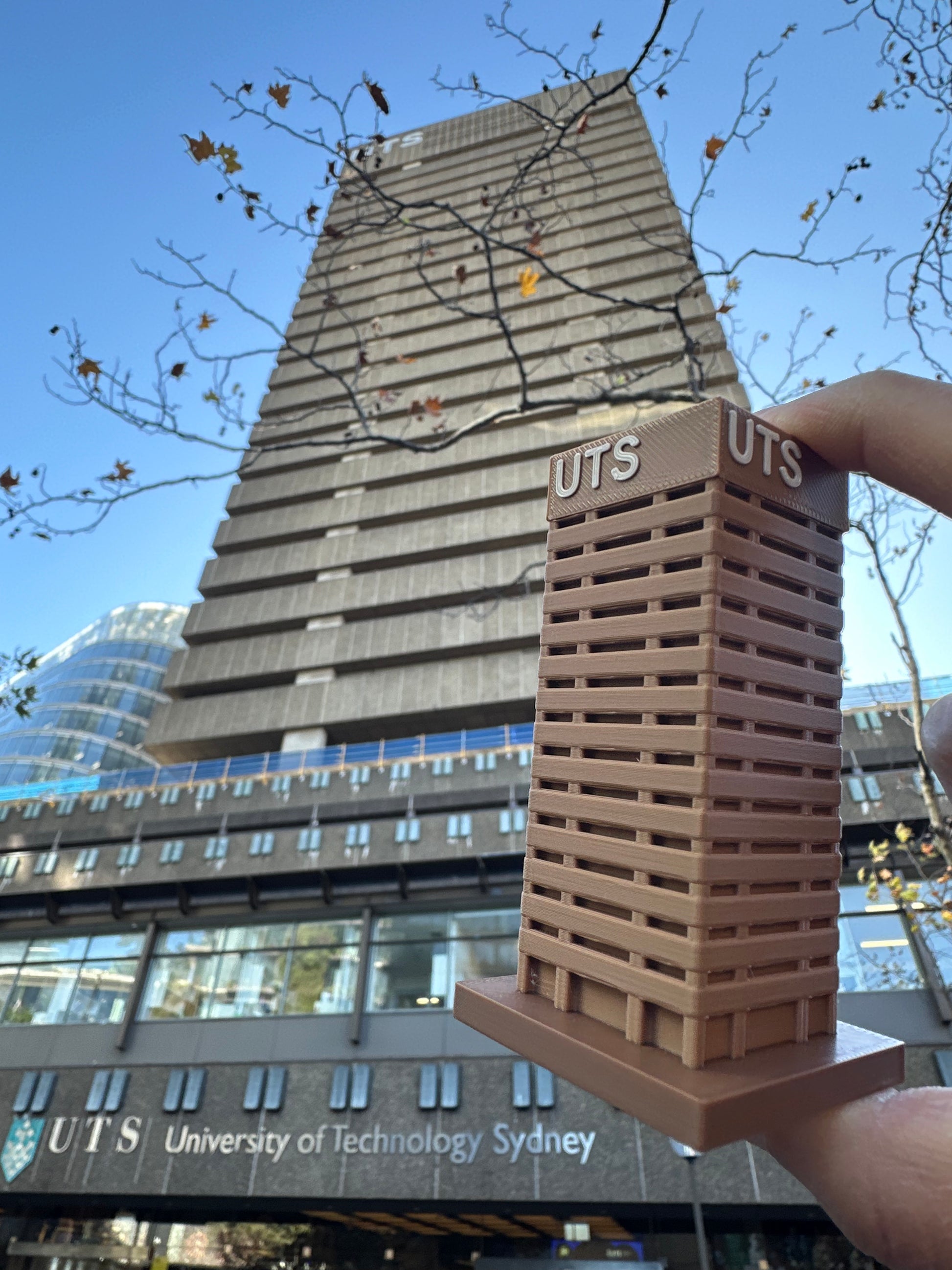 UTS Tower 3D printed architectural model desk display Sydney university miniature