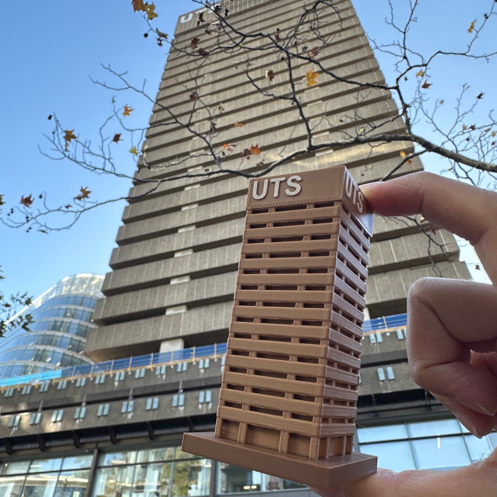 UTS Tower 3D printed architectural model desk display Sydney university miniature