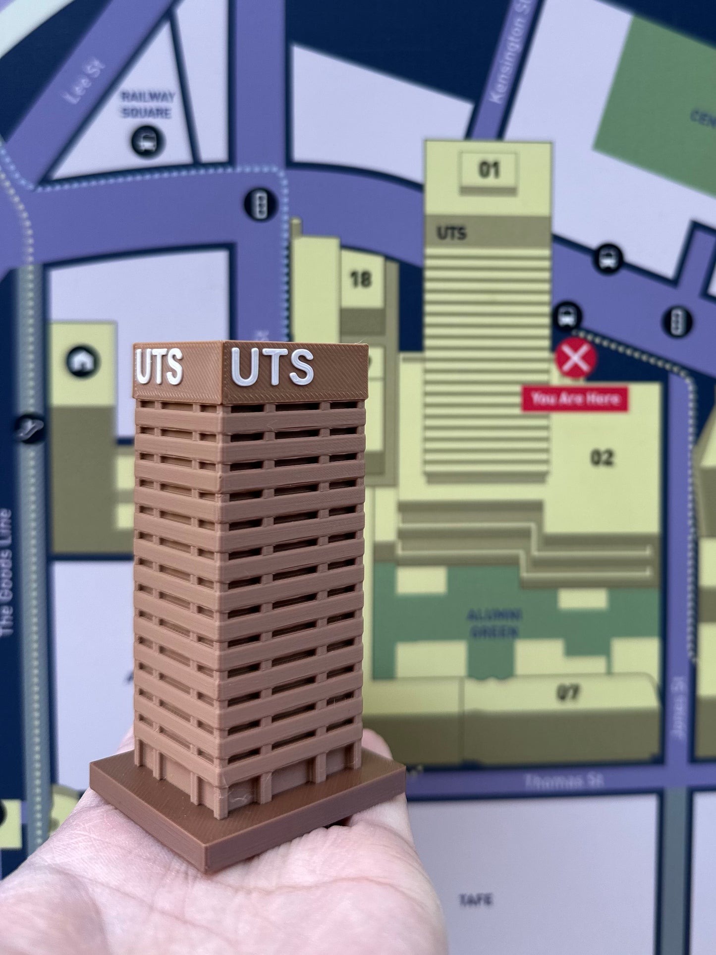 UTS Tower Model – 3D Printed Architectural Desk Display